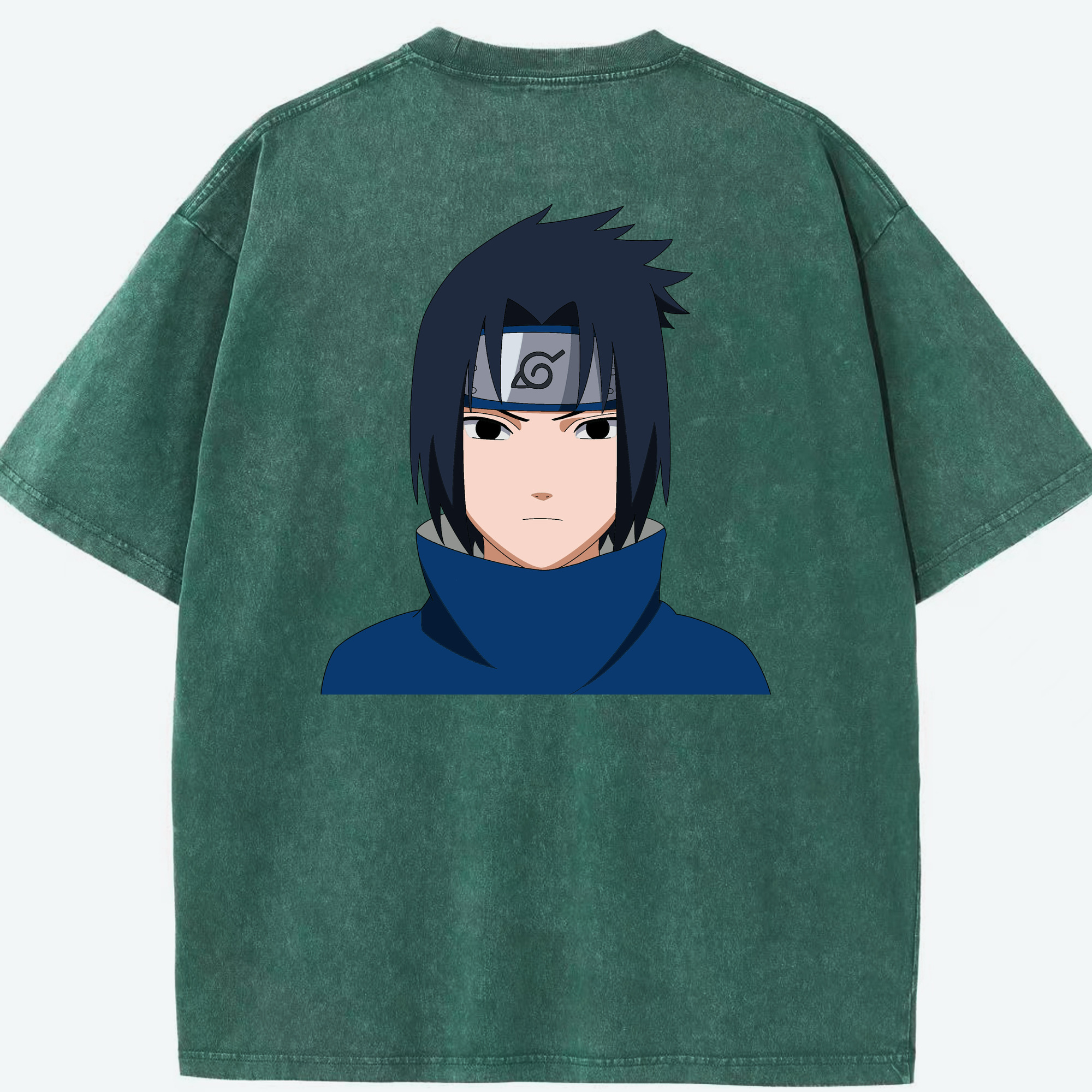 （画像用） NARUTO -ナルト- うちは サスケ Uchiha Sasuke 綿100% ヴィンテージ風 半袖Tシャツ（背面プリント）